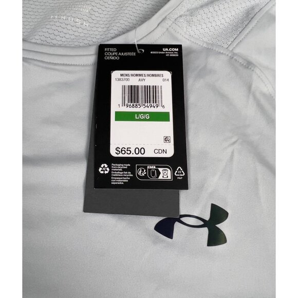 Under Armour UA Rush Short Sleeve Men's Shirt Sz L Fitted New - Picture 3 of 5